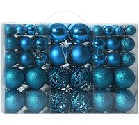 BSTMOME 100 Pack Christmas Balls Ornaments, Shatterproof Christmas Tree Baubles Hanging Ornaments Set for Festival Celebration Xmas Tree Holiday Wedding Party Decoration (Blue)