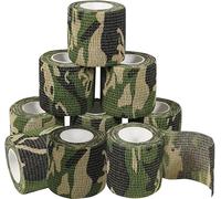BSTMOME 12 Packs Self Adherent Bandages Camouflage Non-Woven Camouflage Elastic Ventilated Wrap Sports Tape for Sports Hunting Gear and Finger Wrist Ankle 2 in X 14.7 ft (Camouflage)