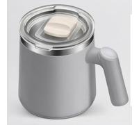 BSTMOME 304 Stainless Steel Coffee Mug with Lid - Premium Double Wall Insulated Travel Mugs - 450ML Shatterproof, BPA Free Spill Resistant Lids, Dishwasher Safe Coffe Cup (Grey)