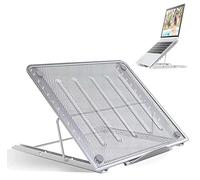 BSTMOME Laptop Stand,Foldable Portable Ventilated Desktop Laptop Holder,Universal Lightweight & Adjustable Ergonomic Tray Mount Compatible with iMac/Laptop/Notebook Computer/Tablet (Silver)