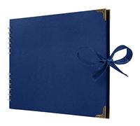 Bstorify Square Scrapbook Photo Albums 50 Pages (28 x 22 Cm) Blue Thick Paper, Hardcover, Ribbon Closure - Ideal for Your Scrapbooking Albums, Art & Craft Projects (Blue, 28 x 22 Cm)