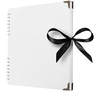 Bstorify Square Scrapbook Photo Albums 70 Pages (25.4 x 25.4 cm) White Thick Paper, Hardcover, Metal Corners - Ideal for Your Scrapbooking Albums, Art & Craft Projects (White, 25.4 x 25.4 Cm)