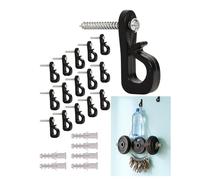 BSTOT 30 Pcs Q-Hanger Screw in Hooks for Outdoor String Lights, Fence Hooks for Wood Light Wire Led Light Clips with Safety Buckle, Patio Wall Hook Hanging Light