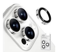 Bstozalle 2 Pack for iPhone 16 Pro/16 Pro Max/15 Pro/15 Pro Max/14 Pro/14 Pro Max Camera Lens Protector [1:1 Invisible Fit & Ultra Clarity] Military Grade 9H+ Glass & Metal Camera Lens Cover, White