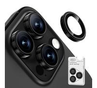 Bstozalle 2 Pack for iPhone 16 Pro Max/16 Pro/15 Pro Max/15 Pro/14 Pro Max/14 Pro Camera Lens Protector [1:1 Invisible Fit & Ultra Clarity] Military Grade 9H+ Glass & Metal Camera Lens Cover, Black