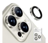 Bstozalle 2 Pack for iPhone 16 Pro Max/16 Pro/15 Pro Max/15 Pro/14 Pro Max/14 Pro Camera Lens Protector [1:1 Invisible Fit & Ultra Clarity] Military Grade 9H+ Glass & Metal Camera Lens Cover, Natural