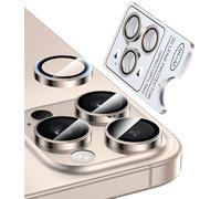 Bstozalle 2 Pack Military Grade 9H+ Glass for iPhone 16 Pro Max/16 Pro Camera Lens Protector [1:1 Invisible Fit & Ultra Clarity] Camera Protector 16 Pro Max/16 Pro Tempered Glass, Desert Titanium