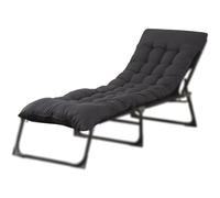 BSTSEL 10/12 cm Thick Sun Lounger Cushion Pad Replacement Garden Recliner Chair Cushion 160/170/190 cm Length Garden Sunloungers Cushion for Rocking Lounge Chair Indoor Outdoor (170 * 50 * 10 Black)
