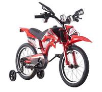 BSTSEL 16"/18"/20" Kids Bike Boys Motocross Bike Kids Dazzling Motorcycle Bike Simulated Motorbike Sound Boys Bicycle Gift With Removable Stabilisers Wheels For Ages 4-8 Years Old (Red, 20 inch)