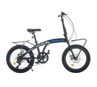 BSTSEL 20 Inch Folding Mountain Bike Road Bicycle for Adult Men and Women Teens, 7 Speed Gear, Portable Foldable Bike with Disc Brakes (With Brackets, Black&Blue)