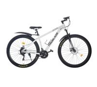 BSTSEL 24/26/27.5/29 Inch Mountain Bike Aluminum Frame with Front Suspension Fork Mountain Bicycle 21 Speeds with Dual Disc-Brake Suitable for Over 18 Years (26 Inch White)