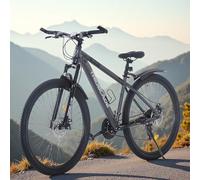 BSTSEL 24/26/27.5/29 Inch Mountain Bike with Front Suspension Fork Mountain Bicycle 21 Speeds with Dual Disc-Brake Suitable for Over 18 Years (26 Inch Grey)