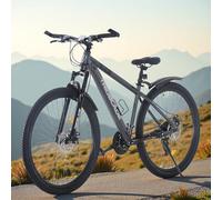 BSTSEL 24/26/27.5/29 Inch Mountain Bike with Front Suspension Fork Mountain Bicycle 21 Speeds with Dual Disc-Brake Suitable for Over 18 Years (29 Inch Grey)