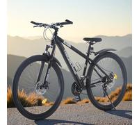 BSTSEL 24/26/27.5/29 Inch Mountain Bike with Front Suspension Fork Mountain Bicycle 21 Speeds with Dual Disc-Brake Suitable for Over 18 Years (26 Inch Black)