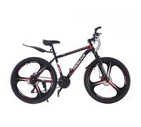 BSTSEL 24 26 27.5 Inch Mountain Bike 3 Spoke Wheels Bicycle Mountain Bicycle 21 Speeds with Dual Disc-Brake Suitable for Men Women Over The Age Of 12 (26 inch Black & Red)