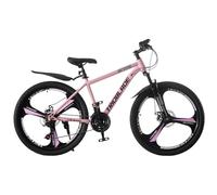 BSTSEL 24 26 27.5 Inch Mountain Bike 3 Spoke Wheels Bicycle Mountain Bicycle 21 Speeds with Dual Disc-Brake Suitable for Men Women Over The Age Of 12 (26 inch Pink)