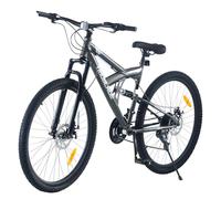 BSTSEL 24/26/27.5 Inch Mountain Bike with Full Suspension Mountain Bicycle 21 Speeds with Dual Disc-Brakes for Adults Men & Women, Tennagers Unisex Bike. (Grey, 26 inch)