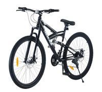 BSTSEL 24/26/27.5 Inch Mountain Bike with Full Suspension Mountain Bicycle 21 Speeds with Dual Disc-Brakes for Adults Men & Women, Tennagers Unisex Bike. (Black, 24 inch)