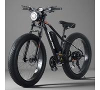 BSTSEL 26" Electric Bike Fat Tire Mountain E-bike for Adults with 36V 10.5Ah Removable Battery 250W Powerful Motor 21 Speed Bike with S866 LED Display for Men Commuter