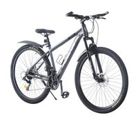 BSTSEL 29 Inch Mountain Bike 17.5 Inch Aluminum Frame With Front Suspension Fork Mountain Bicycle 21 Speeds with Dual Disc-Brake Suitable (Grey, Mudguard style)