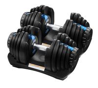 BSTSEL Adjustable Dumbbells Set 24kg/40kg, 48/80kg Pair, Muscle Building, Strength Training, Adjustable Weights for Home Gym, Space Saving 15 in 1, Safety Locking Mechanism (S3-Pair-80kg-Blue)