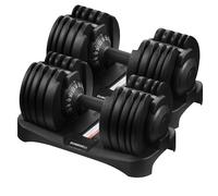 BSTSEL Adjustable Dumbbells Set 24kg/40kg, 48/80kg Pair, Muscle Building, Strength Training, Adjustable Weights for Home Gym, Space Saving 15 in 1, Safety Locking Mechanism (S2-Pair-48kg-Black)