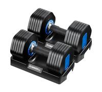 BSTSEL Adjustable Dumbbells Set Single 12kg, Pair 24kg, Muscle Building, Strength Training, Adjustable Weights for Home Gym, Space Saving 6 in 1, Safety Locking Mechanism (Pair 24kg Blue)