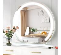 BSTSEL Hollywood Vanity Mirror with Adjustable LED Lights, 60cm Large Round Lighted Tabletop Makeup Mirror with USB Output Port, Smart Touch Screen Control for Dressing Table Bedroom (60cm diameters)
