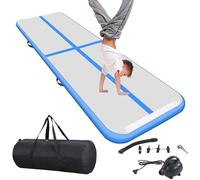 BSTSEL Inflatable Air Gymnastics Tumbling Track Mat 10ft 13ft 16ft 20ft Thickness 4in, Home Gymnasiums Yoga Dance Training Exercise Fitness Mat with Air Pump (Blue, 6.6ft*3.3ft*4in (200*100*10cm))