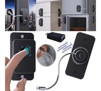 Bstsilver Fingerprint Refrigerator Lock Child Safety No Drill, Smart Biometric Latch for Cabinet Freezer Drawer Window, RV Fridge Lock Babyproofing 20 User for Kids Toddler Adult Cat Dog, with USB Key