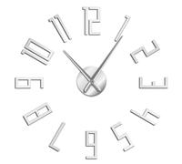 BSTUK Big Arabic Numerals Frameless Wall Clock Stickers (Silver,27inch)