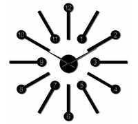 BSTUK Creative Arabic Numerals Frameless Wall Clock Stickers (Black,47inch)