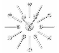 BSTUK Creative Arabic Numerals Frameless Wall Clock Stickers (Silver,47inch)