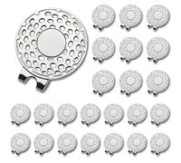 BSTWARM 24 PCS Magnetic Golf Hat Clips Ball Marker Holder for Golf Gloves Hats Bags Caps Visor Belt, Golf Hat Clip Bulk for Ball Mark - Sliver