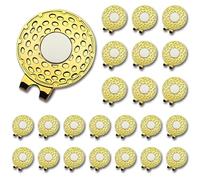BSTWARM 24 PCS Magnetic Golf Hat Clips Ball Marker Holder for Golf Gloves Hats Bags Caps Visor Belt, Golf Hat Clip Bulk for Ball Mark - Gold