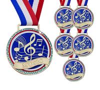 BSTWARM 6PCS Music Note Awards Heavy Duty Medal, 3.15" Sing Trophy Medal for Singing Song Vocal Contest