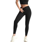 Bsubseach High Waisted Lounge Legging Women Tight Yoga Pants Tummy Control Leggings for Workout Running Gym Black M