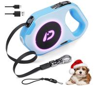 BSWAY Retractable Dog Lead, 5m with LED Light, Rechargeable, Roller Lead for Small, Medium & Large Dogs up to 40kg, One Button Brake, Tangle-Free, Ideal for Night Walks
