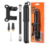 BSWL - Mini Bike Pump for All Bikes - Portable Bicycle Pump - Football Pump with Needle - Super Fast Inflation with Valves & Needle - Lightweight Air Pump for Inflatables - With Frame Mount