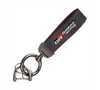 BSWNSJZT Car Key Chain Keyring for Gr Gazoo Racing, solid Lanyard Anti-Lost Key Ring Car Accessories,A-Black-Red