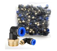 BSWXX PL Elbow 50pcs Lot 4-M5 6-M5 Air Connector Pneumatic Fitting Quick Fittings 1/8" 1/4" 3/8" 1/2" Male Thread Push in OD 6-12MM .0517