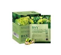 BSY Noni Black Hair Magic Hair Color Shampoo (12Ml X 5 Sachets) | Ammonia-Free, Permanent Black Hair Dye Shampoo For Women & Men | 5-Minute Hair Colour