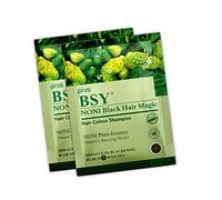 BSY Noni Black Hair Magic Hair color shampoo (20ml x 10 Sachets)| Ammonia Free Hair Colour for men|Natural Black Permanent Hair Dye Shampoo for women| Noni Fruit Hair Dye| 5 Minutes Hair Colour