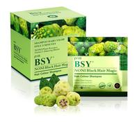 BSY Noni black hair magic shampoo | Noni hair colour | Noni hair dye | Hair dye | Hair dye shampoo | shampoo based hair color | 5 Mins hair color | Ammonia-free hair color | shampoo | (12mlX12)