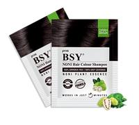 BSY Noni Dark Brown Hair Color Shampoo (20ml x 6 Sachets) | Ammonia Free Hair Color for men | Natural Dark Brown Permanent Hair Dye Shampoo for women | Noni Fruit Hair Dye | 5 Minutes Hair Colour