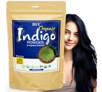BSY Organic 100% Pure Indigo Powder for Hair Colour - 227g / 0.5 LB (Pack of 1), Triple Sifted Natural Hair Dye