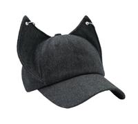 BSYLOO Fox Ear Baseball Cap for Women, Denim Animal Hat, Cute Cartoon Fox Cap, Adjustable Y3K Novelty Hat