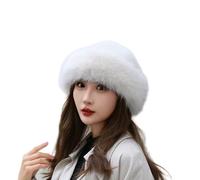 BSYLOO Thickened Faux Fur Warm Hat, Luxurious Women’s Faux Mink Mongolian Hat, Versatile New Winter Beret for Women Girls, White, Small-XX-Large
