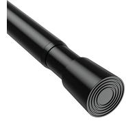 BSYXLSX Extendable Curtain Pole 75-123cm, Black Shower Curtain Pole No Drilling Non Slip Tension Rod - for Bathroom, Closet & Window