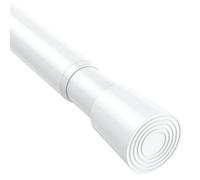 BSYXLSX Extendable Curtain Pole 75-123cm, White Shower Curtain Pole No Drilling Non Slip Tension Rod - for Bathroom, Closet & Window